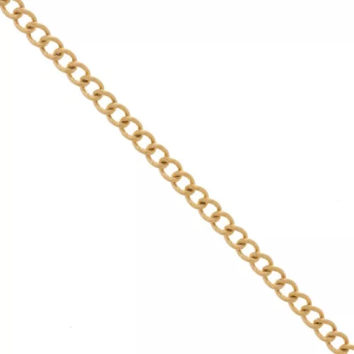 Chaîne maille Rombo striée 6 mm - Acier inoxydable 316L Doré x50cm