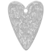 Pendentif coeur martelé 34x24 mm - Acier inoxydable 304L x1|raw }}