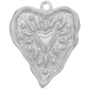 Pendentif coeur irrégulier 36x29 mm - Acier inoxydable 304L x1|raw }}
