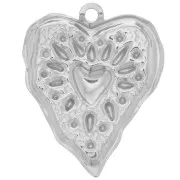 Pendentif coeur irrégulier 36x29 mm - Acier inoxydable 304L x1