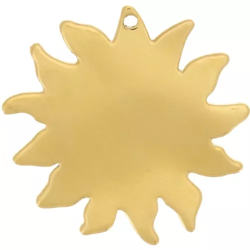 Breloque soleil martelé 25 mm - Acier inoxydable 304L Doré x1