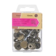 Boutons pressions et outil de pose 15 mm bronze x8|raw }}