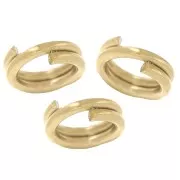 Anneaux doubles 4x0.6 mm - Acier inoxydable 316L Doré x10