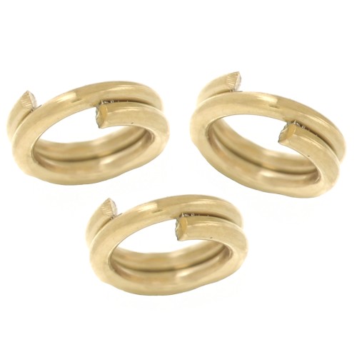 Anneaux doubles 4x0.6 mm - Acier inoxydable 316L Doré x10