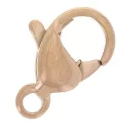 Fermoir mousqueton 9 mm - Fabrication Européenne - Acier inox 316L Doré Rose x1