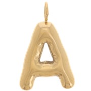 Pendentif lettre alphabet ballon 23x14 mm - A - Acier inoxydable 304L Doré x1|raw }}