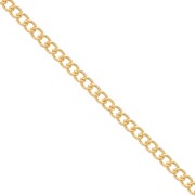 Chaîne maille gourmette 2,3 mm Doré à l'or fin x1m
