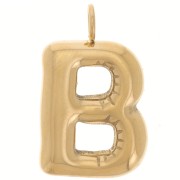 Pendentif lettre alphabet ballon 24.5x14 mm - B - Acier inoxydable 304 Doré x1