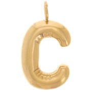 Pendentif lettre alphabet ballon 23x13 mm - C - Acier inoxydable 304L Doré x1|raw }}