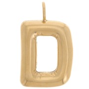Pendentif lettre alphabet ballon 23x14 mm - D - Acier inoxydable 304L Doré x1|raw }}