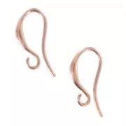 Crochets d'oreilles 15 mm Doré à l'or Fin rose x2