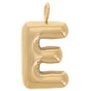 Pendentif lettre alphabet ballon 23x13 mm - E - Acier inoxydable 304L Doré x1|raw }}
