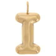 Pendentif lettre alphabet ballon 23x11 mm - I - Acier inoxydable 304L Doré x1