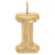 Pendentif lettre alphabet ballon 23x11 mm - I - Acier inoxydable 304L Doré x1