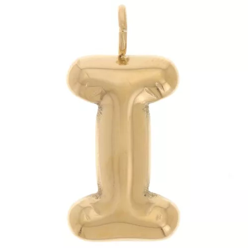 Pendentif lettre alphabet ballon 23.5x11.5 mm - I - Acier inoxydable 304 Doré x1