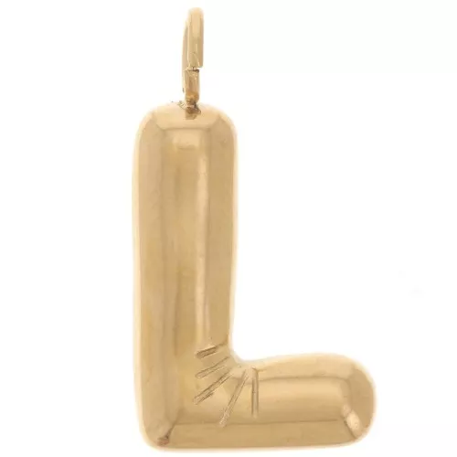 Pendentif lettre alphabet ballon 23x12 mm - L - Acier inoxydable 304L Doré x1