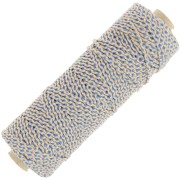 Bobine cordon en coton tressé 2.5mm fabrication Française -Beige, Bleu, Doré x100m