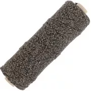 Bobine cordon en coton tressé 3 mm - fabrication Française - Noir - Doré x100m