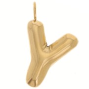Pendentif lettre alphabet ballon 22x15 mm - Y - Acier inoxydable 304L Doré x1|raw }}