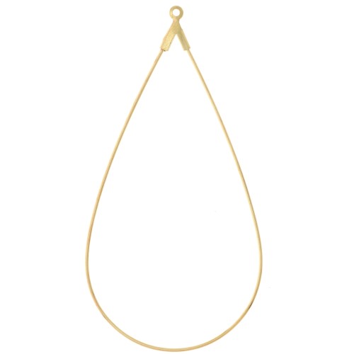 Supports boucles d'oreilles gouttes 60x30 mm - Doré x2