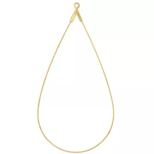Supports boucles d'oreilles gouttes 60x30 mm - Doré x2