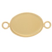 Intercalaire serti pour cabochon ovale fond plat 14x10 mm Doré x1|raw }}