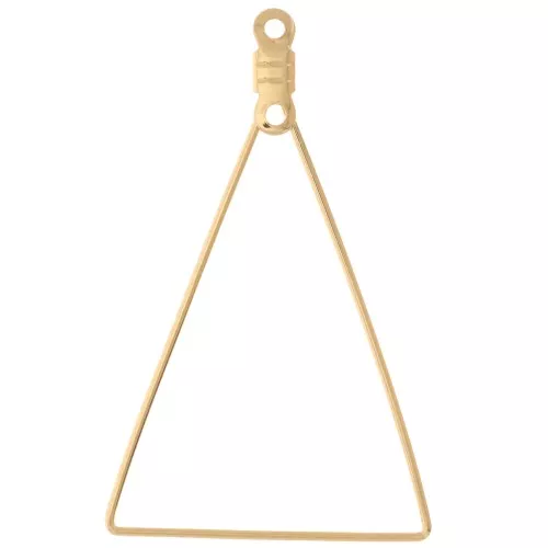 Supports boucles d'oreilles triangle deux anneaux 25x40 mm Doré x2