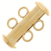 Fermoir 2 rangs coulissant avec anneaux perpendiculaires 16.5 mm Doré x1|raw }}