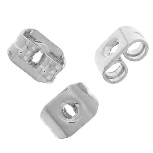 Lot De 100 Poussoirs Boucles D'Oreilles Silicone Dorés Ou Argentés - Arrêts Pour Creoles