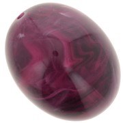 Perle olive 24x19 mm en résine translucide - Grenat marbré x1