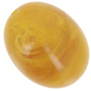 Perle olive 24x19 mm en résine translucide - Jaune miel marbré x1
