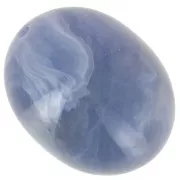 Perle olive 24x19 mm en résine translucide - Bleu gris marbré x1