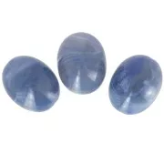 Perle olive en résine translucide 24x19 mm - Bleu gris marbré x1