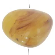 Perles nuggets en résine translucide 12x15 mm - Ambre clair marbré x6