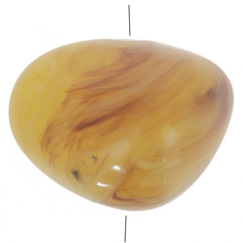 Perles nuggets en résine translucide 12x15 mm - Ambre clair marbré x6