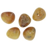 Perles nuggets 12x15 mm en résine translucide - Ambre clair marbré x6