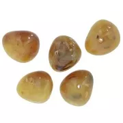 Perles nuggets en résine translucide 12x15 mm - Ambre clair marbré x6