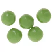 Perles rondes irrégulières 15 mm en résine opaque - Vert avocat x4