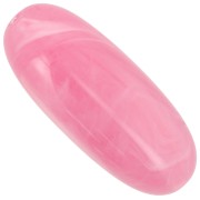 Perle olive 34x14 mm en résine translucide - Rose foncé marbré x1