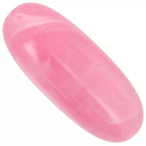 Perle olive 34x14 mm en résine translucide - Rose foncé marbré x1