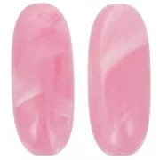 Perle olive 34x14 mm en résine translucide - Rose foncé marbré x1