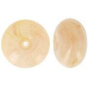 Perle rondelle 16 mm en résine translucide - Beige - Rosé marbré x1