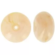 Perle rondelle 16 mm en résine translucide - Beige - Rosé marbré x1