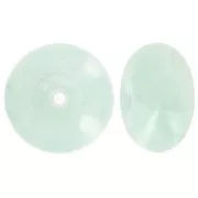 Perle rondelle 16 mm en résine translucide - Bleu givré marbré x1