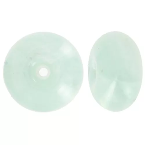 Perle rondelle 16 mm en résine translucide - Bleu givré marbré x1
