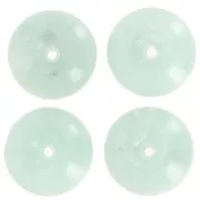 Perle rondelle 16 mm en résine translucide - Bleu givré marbré x1