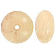 Perle rondelle 18x9 mm en résine translucide - Beige - Rosé marbré x1