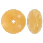 Perle rondelle 18x9 mm en résine translucide - Jaune miel marbré x1