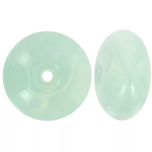Perle rondelle 18x9 mm en résine translucide - Bleu givré marbré x1