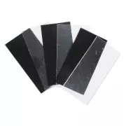 Assortiment de plaques de verre Murano COE104 5x10 cm Noir/Transparent
